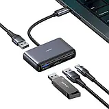 USB-хаб USAMS US-SJ627 Dark Gray 4in1 (SJ627HUB01), фото 3