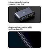 USB-хаб USAMS US-SJ627 Dark Gray 4in1 (SJ627HUB01), фото 7