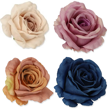 Троянда штучна Memory, Троянда діаметром 9 см, 12 штук, один колір, Штучна троянда для декору, Троянда штучна