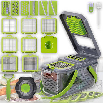 Овочерізка на 22 предмети зі змінними насадками та контейнером Veggie Slicer