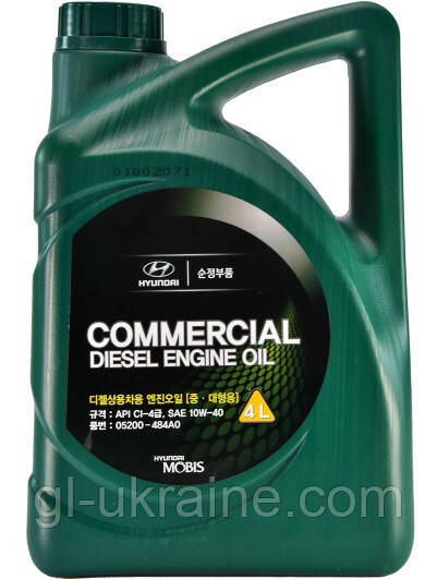 Моторна олива Hyundai/Kia Commercial Diesel 10W-40, 4л (05200-484A0)