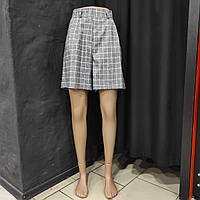 Шорти широкі жіночі клітка сірі Україна 44