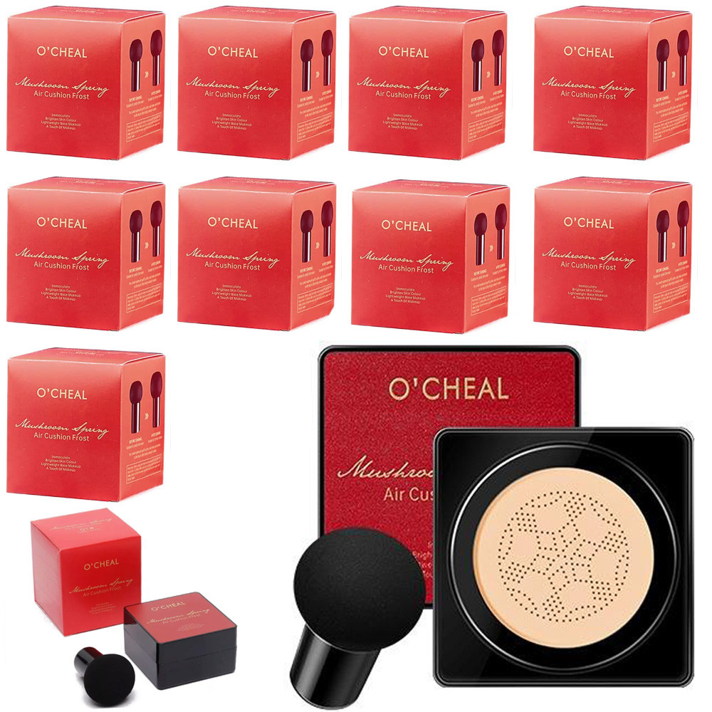 Набір 10шт Тональний крем кушон для обличчя Beauty Linasi Red O`CHEAL, Натуральний відтінок / Тональний засіб
