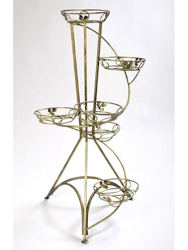 Стійка для рослин кована Спіраль металева на 6 вазонів, Хатинка 101 см, фото 1