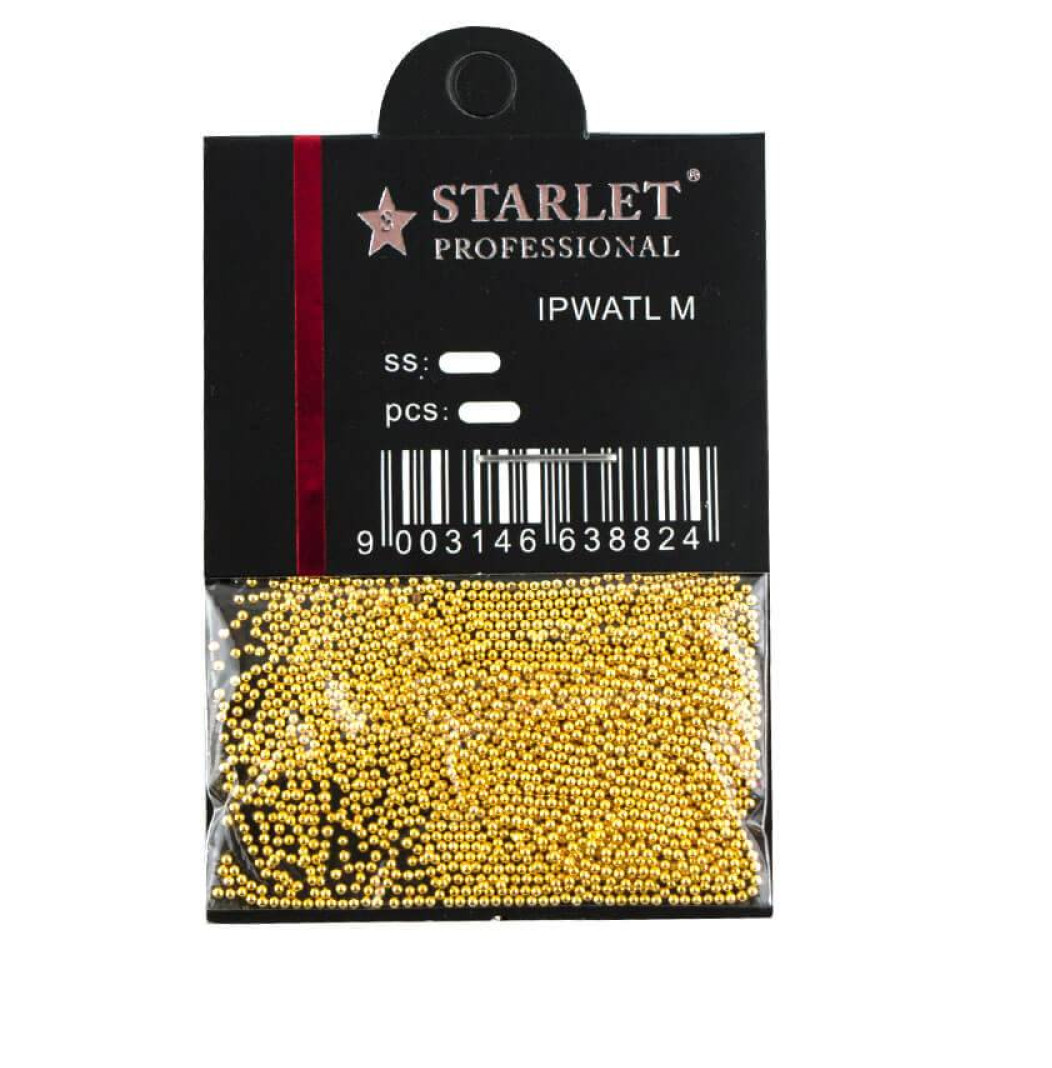 Бульонки для декорування нігтів Starlet Professional, колір золото, в пакеті, 8 г