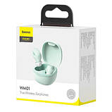 Bluetooth навушники Baseus Encok TWS WM01 Green, фото 3