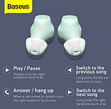 Bluetooth навушники Baseus Encok TWS WM01 Green, фото 9