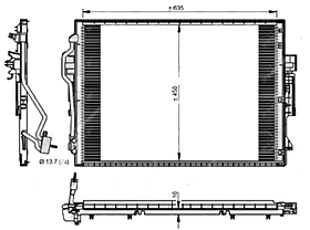 Конденсатор кондиціонера Mercedes 221 (S-CLASS) 06-12 Koyoair АКПП/МКПП; 690X434X16; -осушувач; (3.0 CDI/3.5/4.0