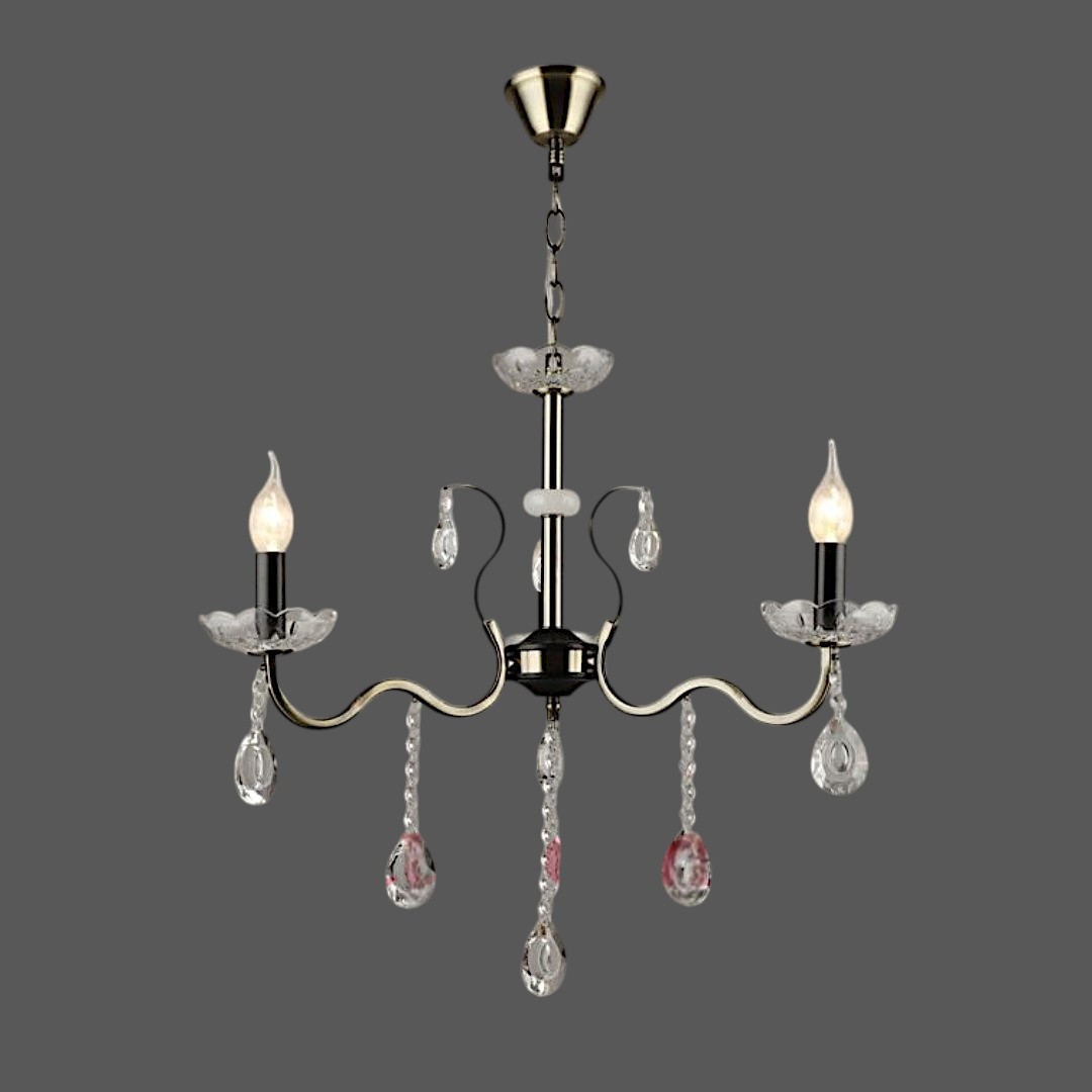 Люстра зі свічками та кришталем SR-A3804/3 AB+BK, фото 1