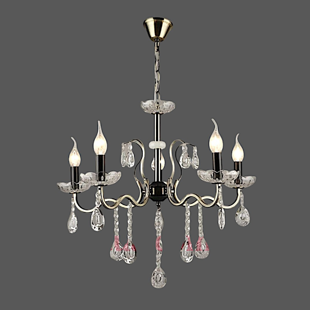 Люстра зі свічками та кришталем SR-A3804/5 AB+BK, фото 1