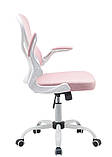 Крісло поворотне CANDY рожеве/білий каркас, фото 2