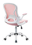 Крісло поворотне CANDY рожеве/білий каркас, фото 3