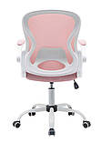Крісло поворотне CANDY рожеве/білий каркас, фото 4