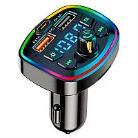 FM-трансмітер з автомобільним зарядним пристроєм від прикурювача Type-C 2 USB 3.1A Модулятор виклику без рук MicroSD Bluetooth 5.0
