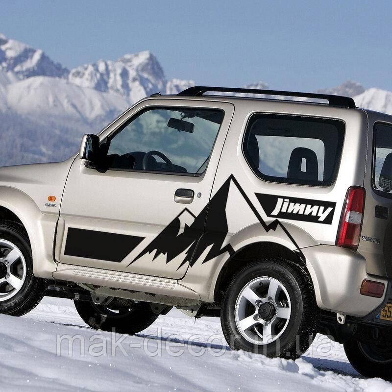 Вінілова наліпка на авто " Горы jimny "