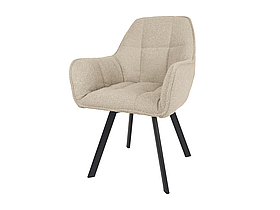 Стул-кресло Gabriel ткань бежевая каркас черный на ножках