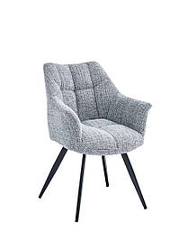 Cтілець STEFAN чорний каркас/світло-сірий тк.