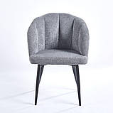 Стілець CALLA чорний каркас/сірий тк., фото 3