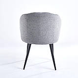 Стілець CALLA чорний каркас/сірий тк., фото 5