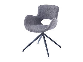 Крісло на ніжках GERDA поворотне м'яке сидіння сіра тканина