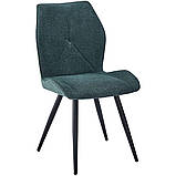 Стілець HANK чорний каркас/темно-зелений тк., фото 2