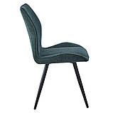 Стілець HANK чорний каркас/темно-зелений тк., фото 3