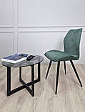 Стілець HANK чорний каркас/темно-зелений тк., фото 7