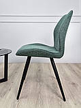 Стілець HANK чорний каркас/темно-зелений тк., фото 8