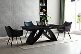 Стіл обідній розкладний WILLIAM CERAMIC 180-260 см чорний, фото 4