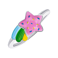 UmaUmi Каблучка Комета рожева з різнокольоровою емаллю