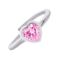 UmaUmi Каблучка Серце сяюче з рожевим фіанітом