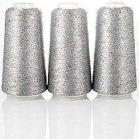 LUREX MICROPAETTE (Люрекс мікропаєтка) № 57 сірий + паєтка золото (Пряжа нитки для в'язання)