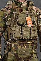 Плитоноска в мультикаме Атак Плитоноска с напашником мультикам Attack с 4 точками быстрого сброса