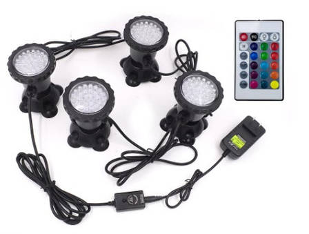 Pond LED RGB Set 4 - підсвітка, світильники для ставка, водоспаду, водойми, фото 1