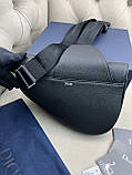 Чоловіча сумка-слінг чорна плечова нагрудна сумка, сідло-якість преміум, фото 10