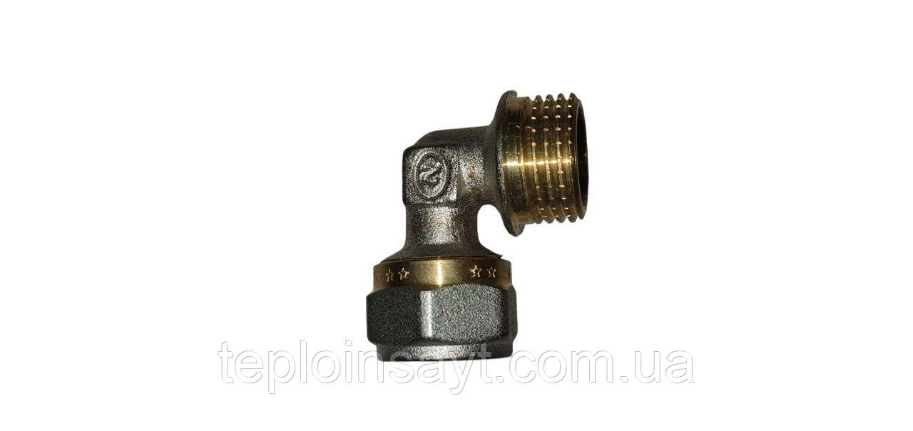 Кут латунний для металопластикових труб 16х1/2"(З)