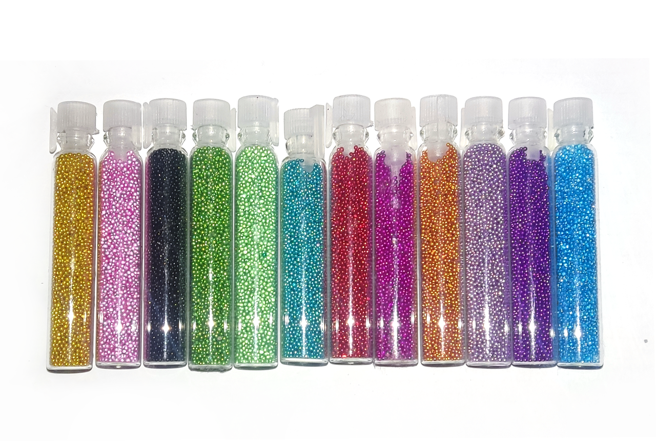 Бульйонки для декорування нігтів Richcolor Silver 0.6 мм, 4 г, колір різний