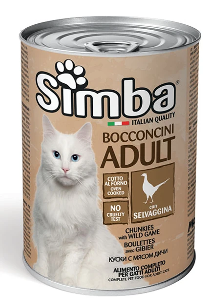 Вологий корм для котів SIMBA (Симба) CAT WET з дичиною 415гр