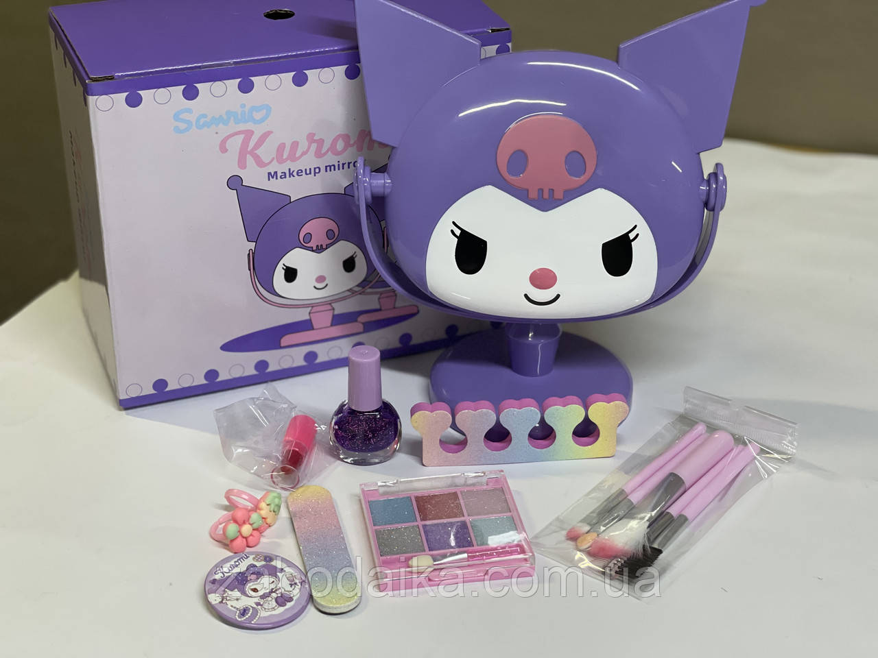 Дитячий ігровий набір косметики, настільне дзеркало, набір для манікюру, пензлика, лак, прикраси, для дівчаток, фото 1