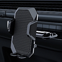 Тримач для телефону в слот CD та дефлектор ''Strong holder'' у чорному кольорі