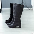 Демісезонні чорні жіночі шкіряні чоботи, фото 10