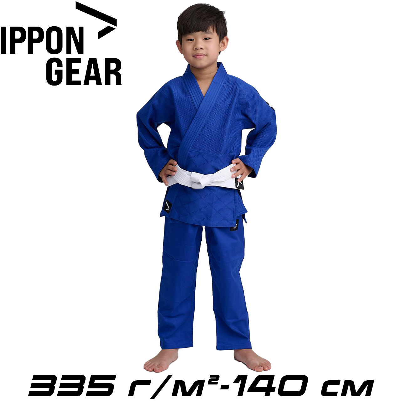 Кімоно для дзюдо дитяче з поясом синє унісекс Ippon Gear Kids Judo Gi Future 2 Blue 335 г/м² (140 см)