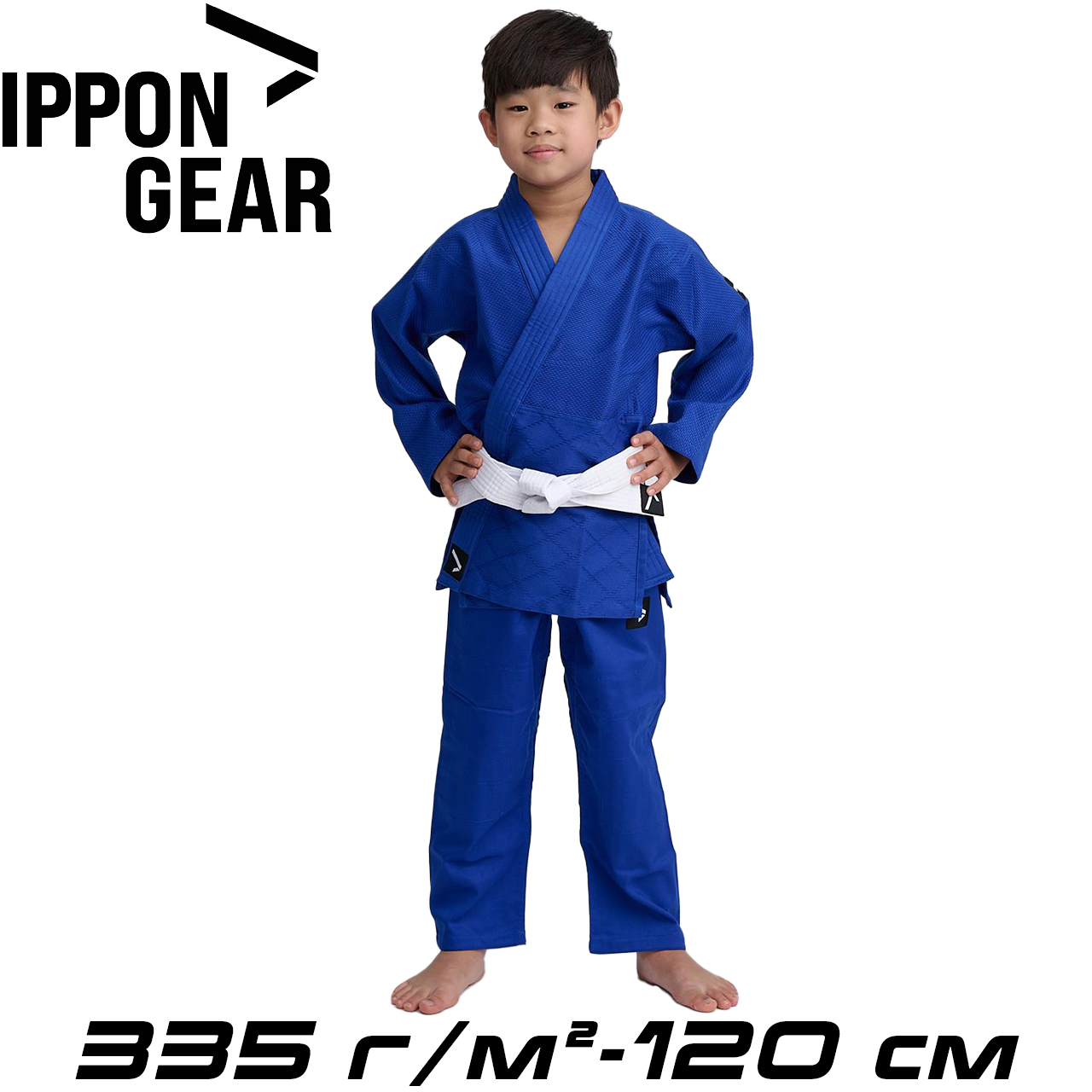 Кімоно для дзюдо дитяче з поясом синє унісекс Ippon Gear Kids Judo Gi Future 2 Blue 335 г/м² (120 см)