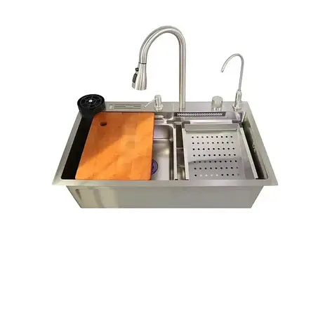 Мийка багатофункціональна Zerix ZH7546-SET-06.SUS304 DECOR з вбудованим змішувачем (ZX5682), фото 1