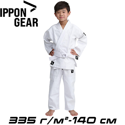 Кімоно для дзюдо дитяче з поясом біле унісекс Ippon Gear Kids Judo Gi Future 2 White 335 г/м² (140 см), фото 1