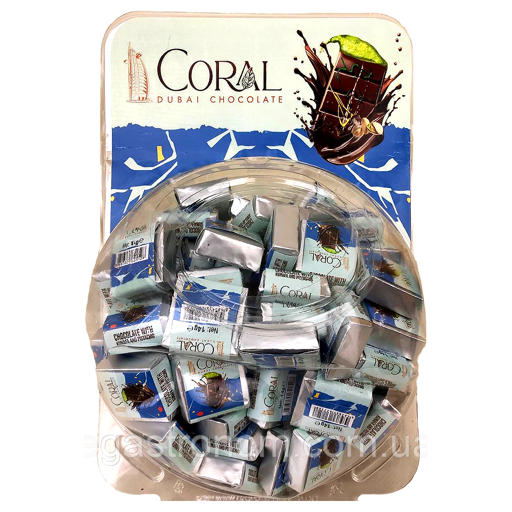 Шоколад Дубайський з фісташкою Корал Coral 120*16g 1пач/ящ (Код: 00-00017239), фото 1
