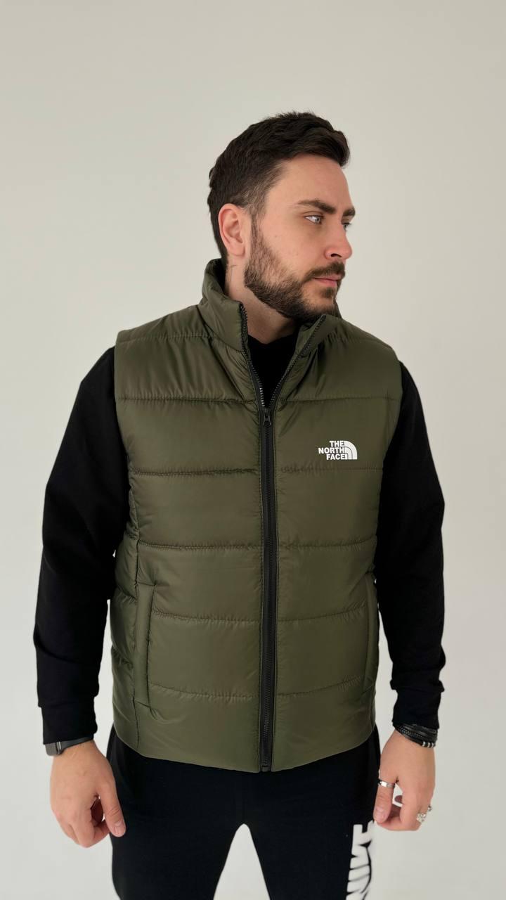 Чоловічий жилет The North Face хакі без капюшона з плащової тканини Безрукавка Зе Норт Фейс