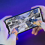 Ігрові напальчники PLAY P1 (1 пара 2 шт) для ігор на телефоні смартфоні планшеті срібне волокно + бокс, фото 3