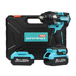 Акумуляторний гайковерт безщітковий Grand АГ-800UBL (2 Акумулятори 20 В, 4 А/год, зарядне, кейс в комплекті)