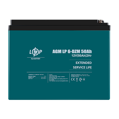 Тяговий свинцево-кислотний AGM акумулятор LP 6-DZM-50 Ah, фото 1